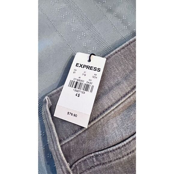 EXPRESS ANKLE JEAN LEGGINGS MID RISE SKINNY GRAY SZ 4 NEW ($79) - Picture 12 of 13